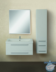 Тумба подвесная 1Marka Соната 58 (2 ящика) с раковиной Анита 58  белый глянец