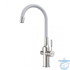 Смеситель для кухни Lemark Expert LM5083S-White (сталь/белый)