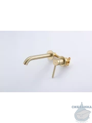 Смеситель для раковины встраиваемый Gappo G1206-3 (сатин золотой)