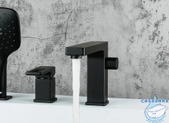 Смеситель для ванны на борт Gappo G1117-6 с аксессуарами ( черный матовый)