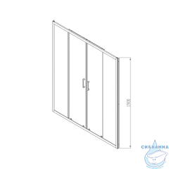 Дверь в нишу Vincea Alpha 170 профиль хром, стекло текстурное VDS-3AL2170MT