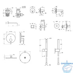 Душевая система Vitra Origin A49284EXP 250 1 режим (черный матовый)
