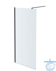Душевое ограждение Aquatek Walk in 80х200 AQ WIW 08020BL профиль черный, стекло прозрачное 