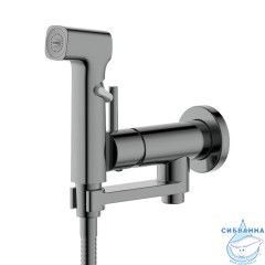Встраиваемый смеситель с гигиеническим душем Aquatek Ника AQ1819BGM (оружейная сталь)