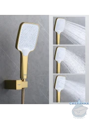 Смеситель для ванны Raglo R01.30.03 с душевым гарнитуром (сатин золотой)