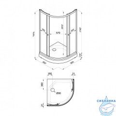 Душевое ограждение Тритон Стандард А 90x90 профиль белый, стекло мозаика Щ0000061803 (с поддоном)