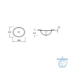 Раковина под столешницу 49 см Jacob Delafon Caxton E2210-0