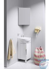 Шкаф-зеркало угловой Aqwella Classic Рио 33 белый глянец