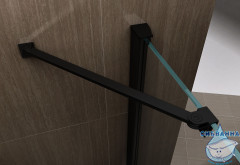 Дверь в нишу ABBER Zart AG08090B 90x195 профиль черный , стекло прозрачное