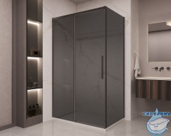 Душевое ограждение Vincea Stella 120x90 профиль черный, стекло тонированное VSR-1ST9012CGB