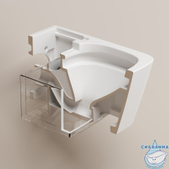 Унитаз подвесной безободковый Abber Rechteck AC1215S с сиденьем Soft Close (микролифт) (белый матовый)