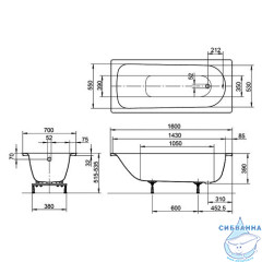 Стальная ванна Kaldewei Eurowa 311-1 160x70 с ножками
