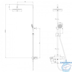 Душевая система Lemark Bronx 230 1 режим LM3772GM (графит)