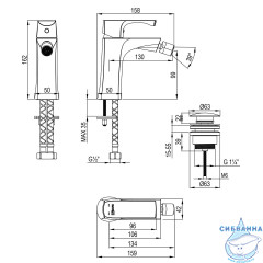 Смеситель для биде Lemark Ursus LM7208BG (с донным клапаном) (брашированное золото)