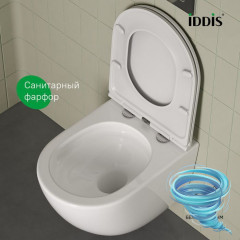 Унитаз подвесной безободковый со смывом торнадо Iddis Axes AXERDSEi25 с сиденьем Soft Close (микролифт)