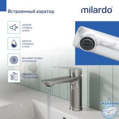 Смеситель для умывальника, хром глянцевый, Poli, Milardo, POLSB00M01