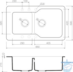 Кухонная мойка Omoikiri Maru 86-2-BE 4993285 ваниль