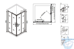 Душевое ограждение Veconi Rovigo 100x80 профиль черный, стекло прозрачное RV30B-10080-01-C3 (без поддона)