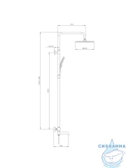 Душевая система Raglo 250 1 режим R20.24.03 (сатин золотой)