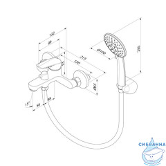 Смеситель для ванны, Horizont, Milardo, HORSB02M02