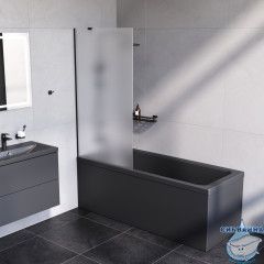 Шторка для ванны AM.PM Gem  80x140 профиль черный, стекло матовое W90BS-080-140BM