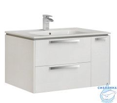 Тумба Roca Lago 80 с раковиной Roca Victoria 80 белый глянец