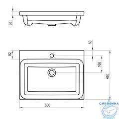Раковина встраиваемая 60 см Ravak Comfort XJX01260001