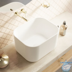 Умывальник WHITECROSS Lazurit 50x40 (белый мат) иск. камень