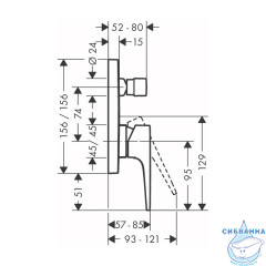 Встраиваемый смеситель для ванны Hansgrohe Metropol 32545340 (черный хром)
