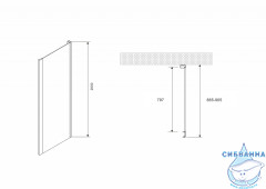Боковая стенка ABBER Komfort S92 профиль хром, стекло прозрачное