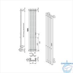Полотенцесушитель электрический Toni Arti Siena pulsante 4П 180x1200 белый матовый