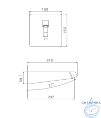 Держатель верхнего душа Raglo R470.33.03 (сатин золотой)