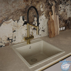 Смеситель для кухни Oliveeka OL-458009-BG (золото матовое)