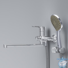 Смеситель для ванны AM.PM Gem F90A95000  с душевым гарнитуром (хром)