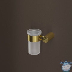 Стакан, матовое стекло, нержавеющая сталь, Дюна (Duna), золото матовое, IDDIS, DUNMGG1i45