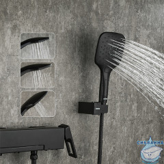 Смеситель для ванны Gappo G3217-6 с аксессуарами ( черный матовый)