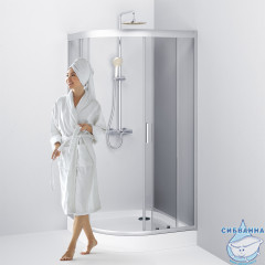 Душевое ограждение AM.PM Gem 100x100 W90G-401-100WT профиль хром, стекло прозрачное (без поддона)