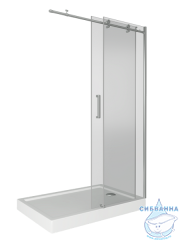 Дверь в нишу Bas Puerta WTW-130-C-CH профиль хром, стекло прозрачное