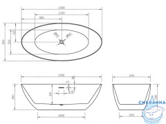Акриловая ванна Abber 180х85 AB9374-1.8