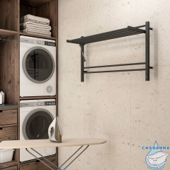 Полотенцесушитель электрический Terminus Горизонт П8 60х100 (с возможностью скрытого подключения, подключение справа) (черный муар)