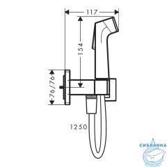 Гигиеническая лейка Hansgrohe 29233340 (черный хром)