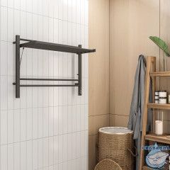 Полотенцесушитель электрический Terminus Горизонт П8 60х80 (с возможностью скрытого подключения, подключение справа) (черный муар)