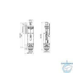 Арматура смывная, 2-ур, нижний подвод, тип B, IDDIS, F012400-02K
