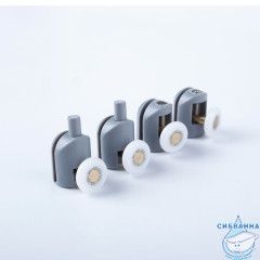Ролики, 2 верхних, 2 нижних, одинарные, D=23 мм, серый, стекло 5-6 мм, IDDIS, 966S23GR6DZ