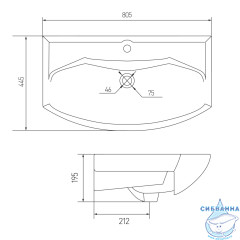 Мебельная раковина Акватон Смайл-80