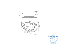 Акриловая ванна Aquatek Бетта 150х95 L с каркасом