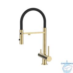 Смеситель для кухни с фильтром и гибким изливом, матовое золото, Ace, IDDIS, ACEMGFFi05