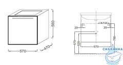 Тумба под раковину Jacob Delafon Struktura 60 EB1284-N18 белый