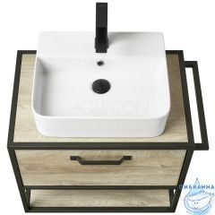 Тумба Акватон Лофт Фабрик 65 со столешницей Лофт Фабрик 65 дуб эндгрейн, без раковины