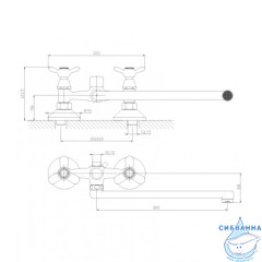 Смеситель для ванны Rossinka Q02-80 с душевым гарнитуром (хром)